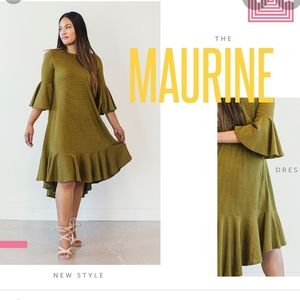 LulaRoe Maurine Flowy Dress Green Size XXS